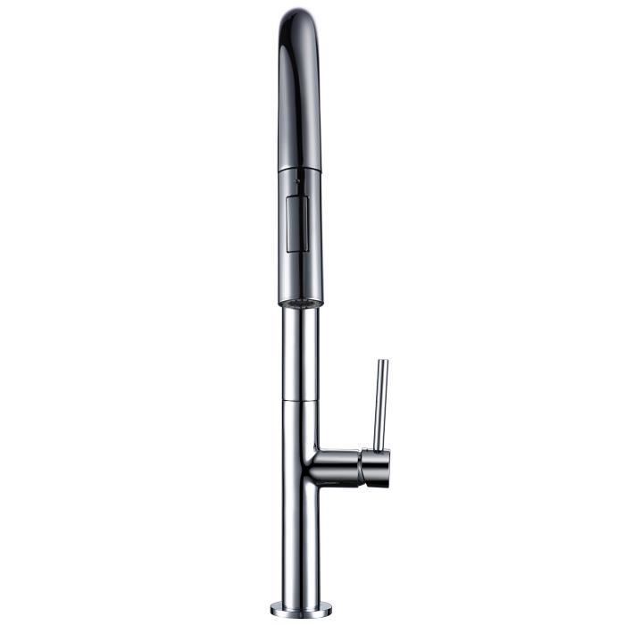 Robinet Cuisine Extractible Mirabelle Amberley Chrome Poli 1,8 GPM Neuf