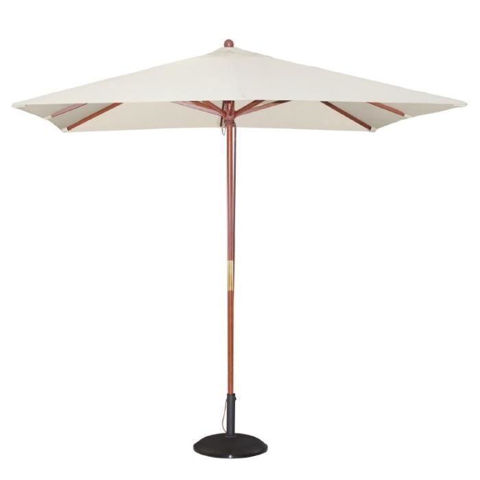 Parasol de terrasse professionnel carré à poulie de 2,5 m écru - Bolero