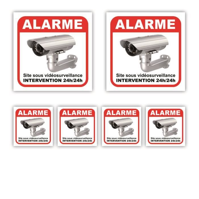 Autocollant, Sticker, Protection Par Alarme, Protégé Par Alarme, Télésurveillance, Télésurveillé