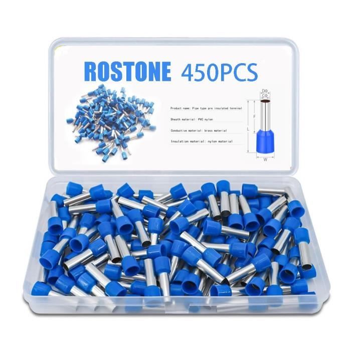 Cable Embout Rong 450 Pcs Connecteur Electriques Isolées 16Mm²,Isolés Gaines D'Extrêmité ...