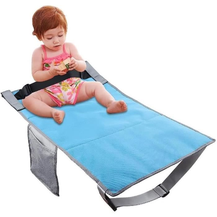 Lit d'avion pour tout-petit, extension de siège d'avion pour enfants, essentiels de voyage en avion pour enfants, indispensable pour les tout- petits, lit d'avion portable pour bébé (bleu