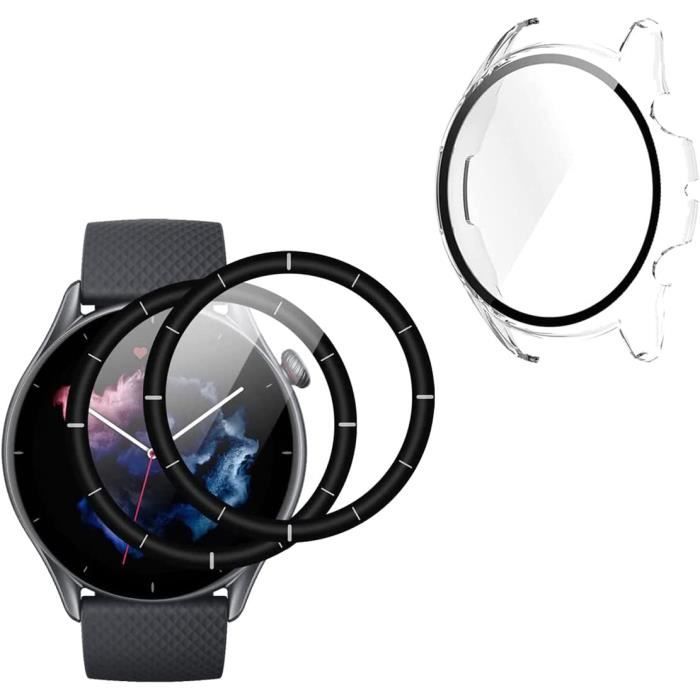 Coque De Protection TPU Pour Amazfit GTR 3 / GTR 3 Pro - 3 Pièces (Transparente + 2 Noires)