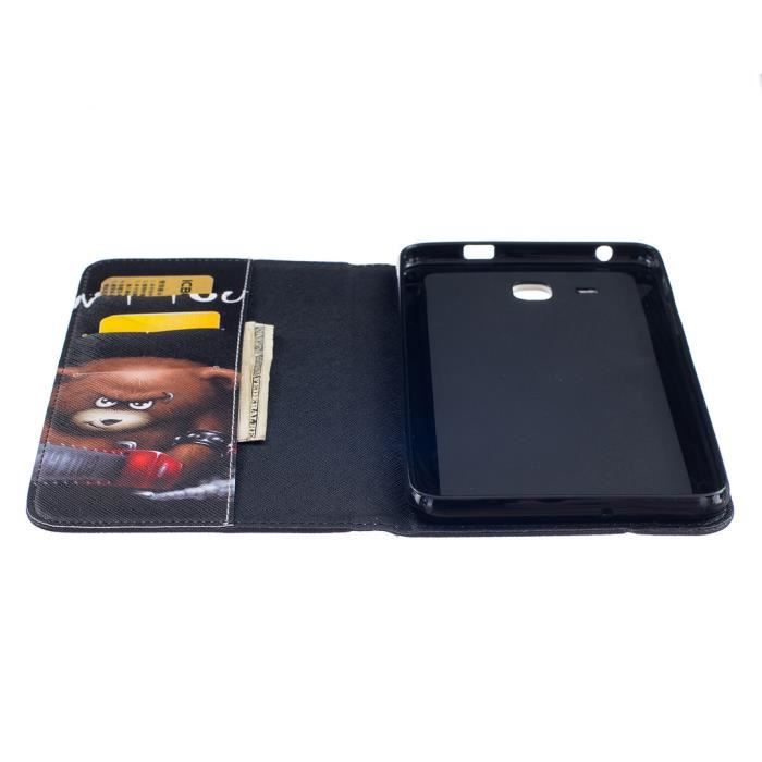 Protection Housse pour Samsung Galaxy Tab A SM-T280 7.0 Pouce Smart Slim Case Book Cover Stand Flip SM-T285 Noir NEUF 