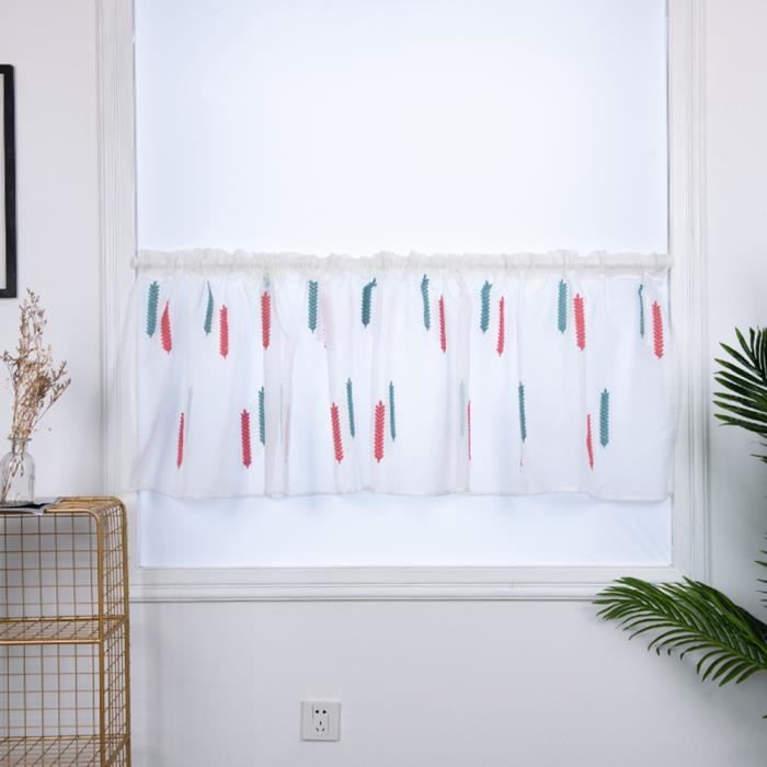 Drfeify fenêtre de rideaux courts Rideau court de rideau d'armoire de ...