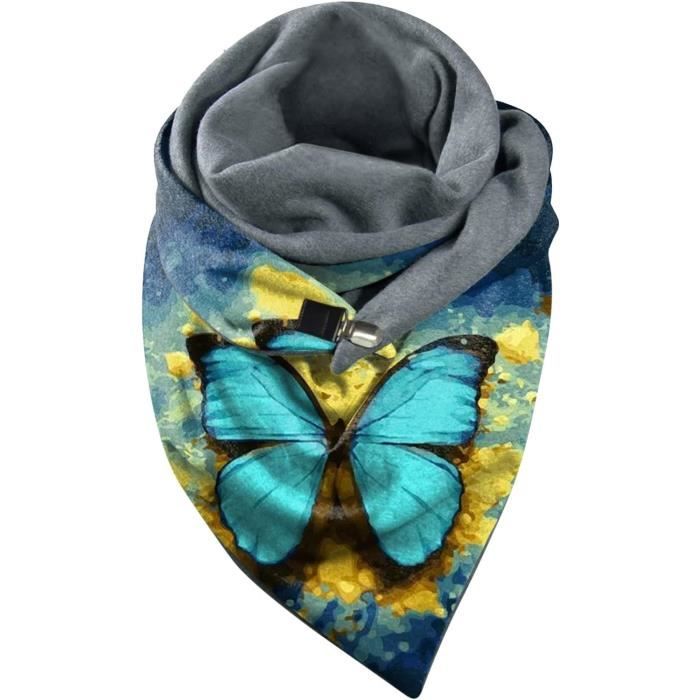 Écharpe Chaude Universelle Automne Hiver Batterfly Imprime Élégante