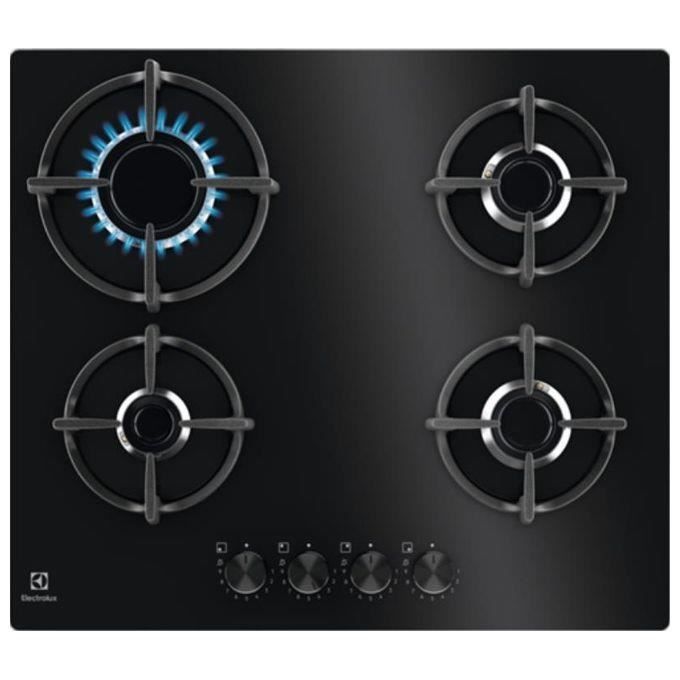 Electrolux EGG64272K Plaque de cuisson Gaz Série 600 Gas on Glass 60 cm