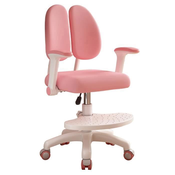 Chaise détude pour enfants - FLASIDU - Rose - Hauteur réglable - 3-18 ans - Confort ergonomique