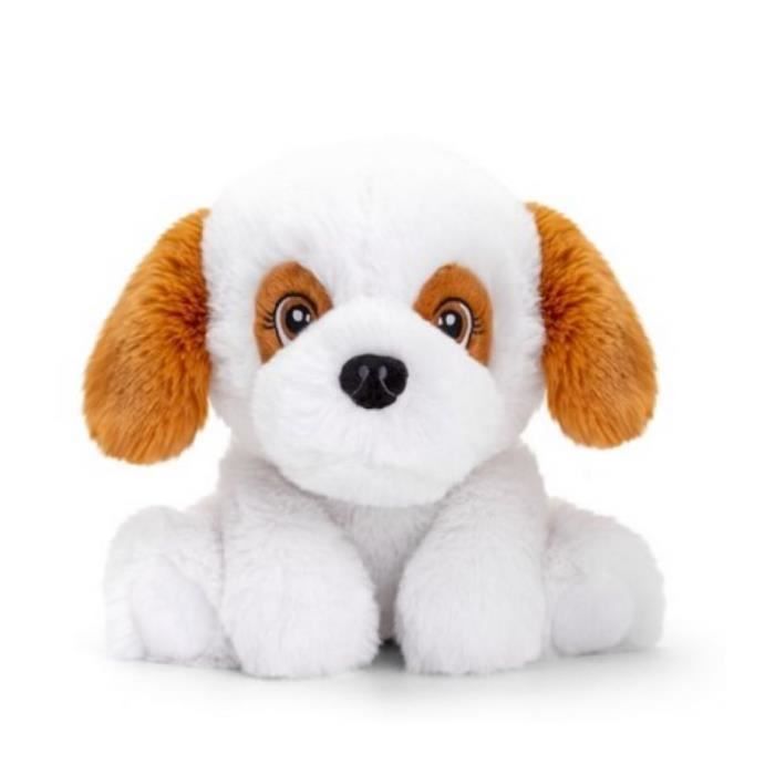 Peluche chien blanc et marron hotsell