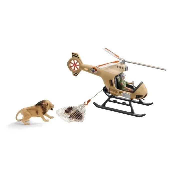 Figurine Hélicoptère pour sauvetage d'animaux - SCHLEICH - Wild Life - Enfant - Mixte - 42476