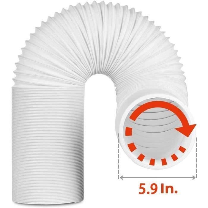 HAOPYOU Tuyau dvacuation dair en PVC flexible - Diamtre de 150 mm - Longueur de 15 m - Pour climatisation sche-linge