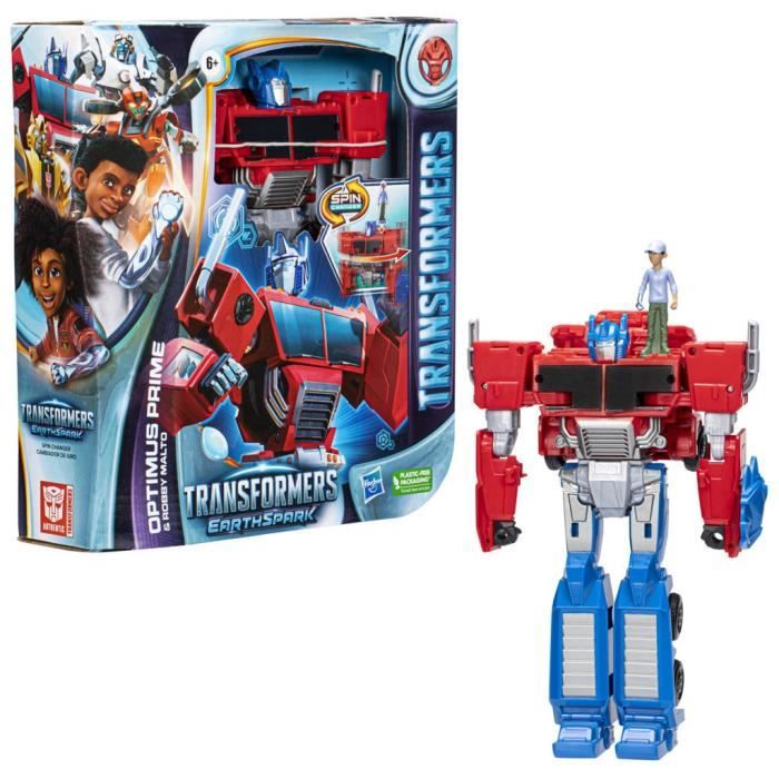 Figurine Transformers EarthSpark Spin Changer Optimus Prime de 20 cm