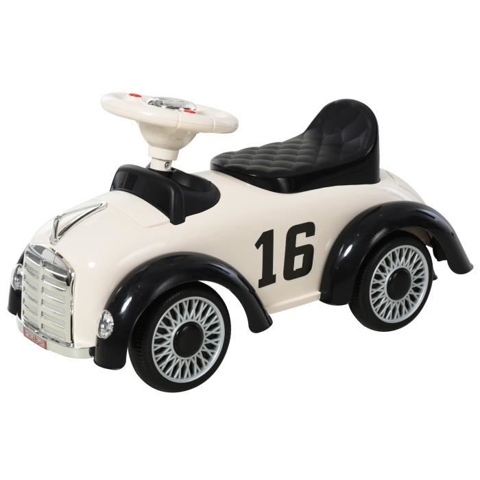 Porteur enfant voiture enfant 1-3 ans coffre klaxon 70L x 28,5l x 37H cm  blanc 70x28x37cm Blanc - Cdiscount Jeux - Jouets