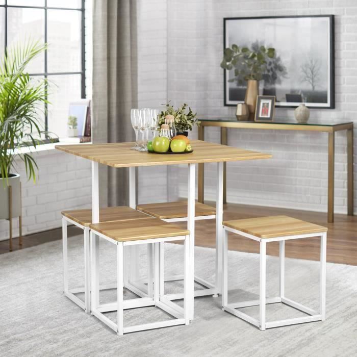 Ensemble Table A Manger 4 Personnes Style Industriel Decor Chene