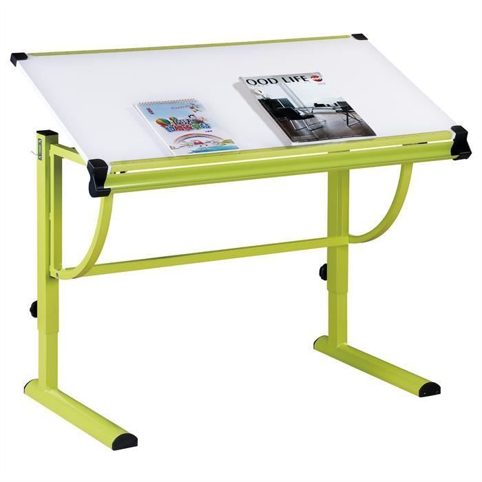 Bureau Enfant Ecolier Junior Conny Table A Dessin Reglable En