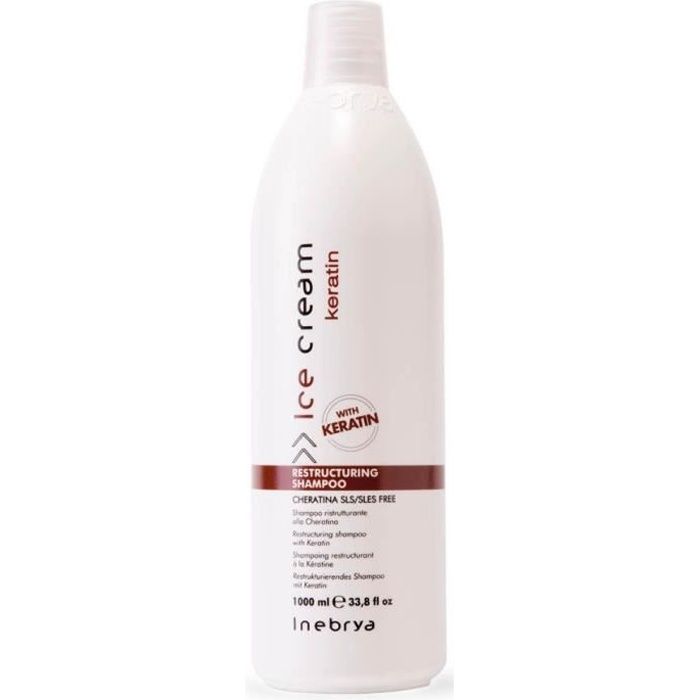 Shampoing Sans Sulfate Keratine Inebrya Shampoing restructurant à la Kératine 1000ml Sans sulfate