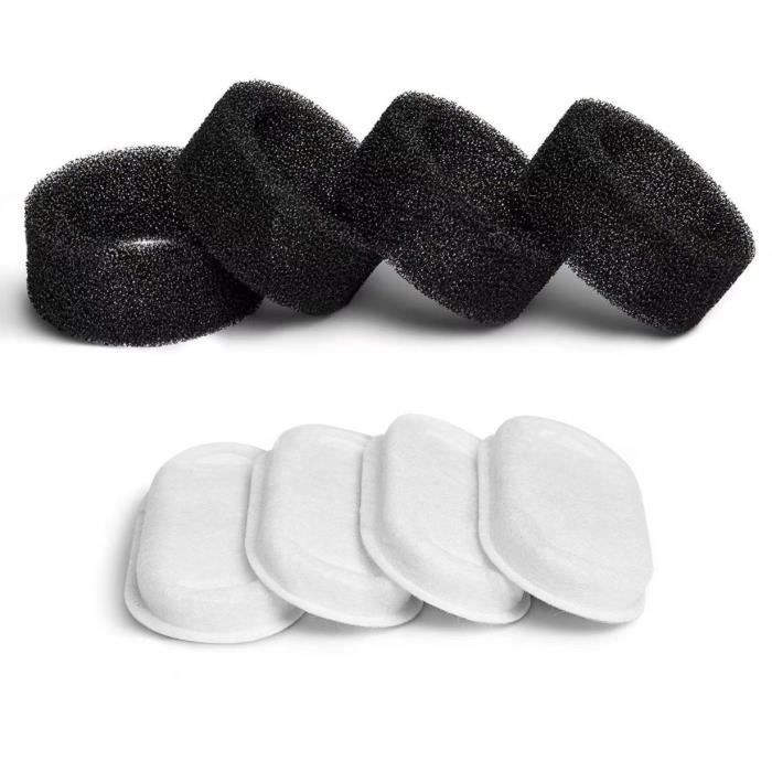 Meilleurs prix pour INF Filtres de fontaine à eau pour chat, pour fontaine à eau à capsule PETLIBRO Noir blanc  4+4 paquets