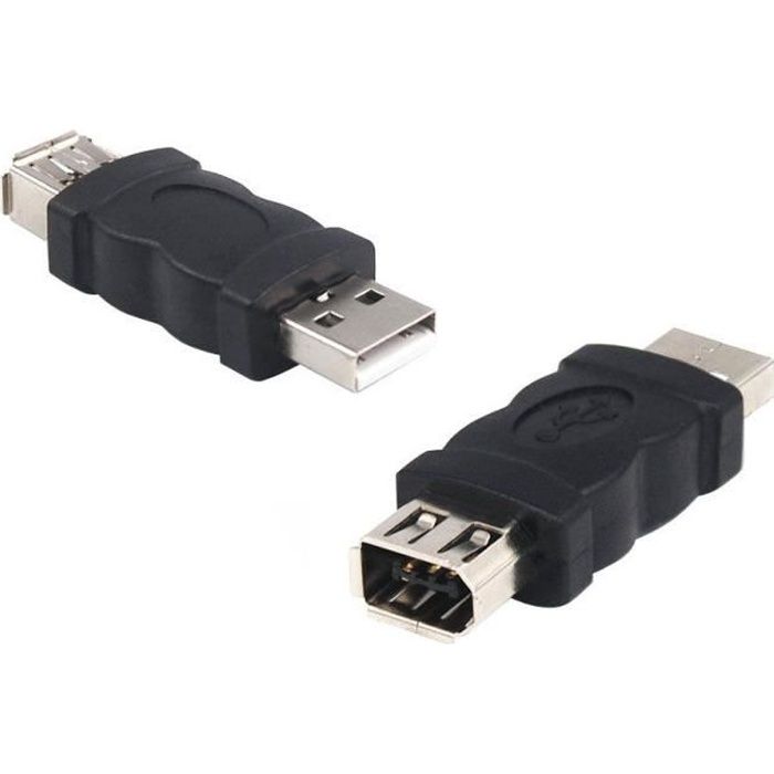 Adaptateur USB Mâle vers FIREWIRE IEEE1394a MALE avec fiche Firewire 6 points - pour Sony DCR-TRV75E DV