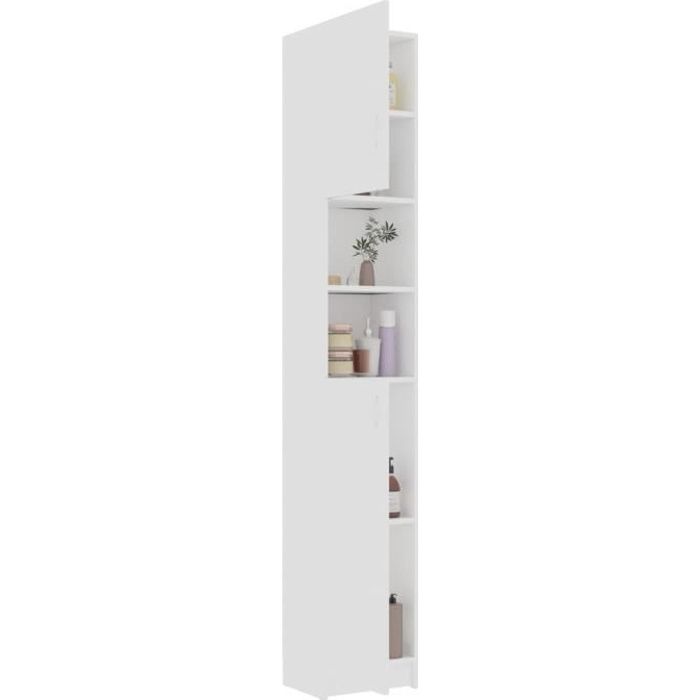 KIMISS Armoire de salle de bain Blanc 32x255x190 cm Aggloméré-LEF