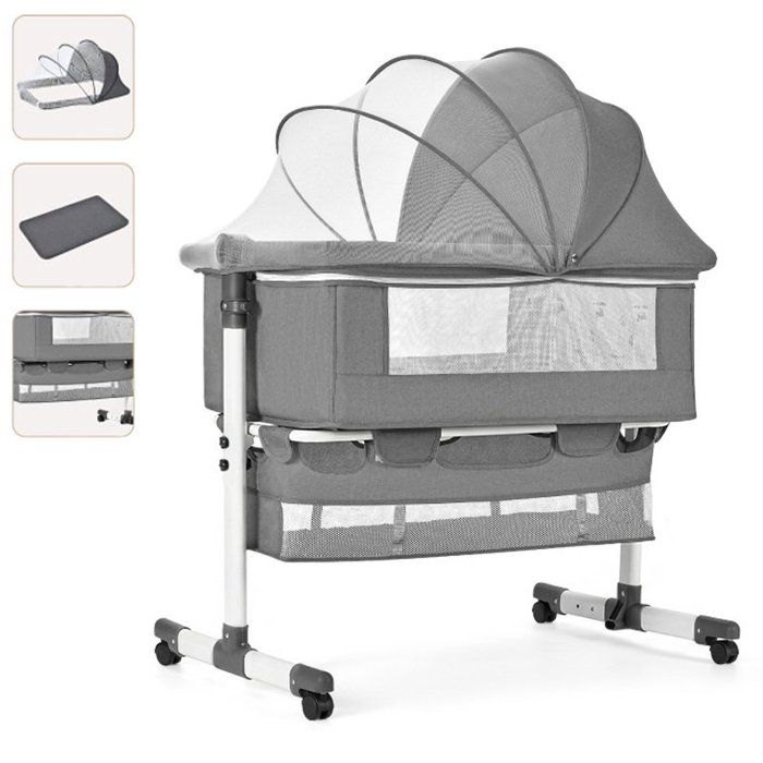 Lit Bébé Berceau Cododo pour Bébé 0-36 Mois Hauteur Réglable