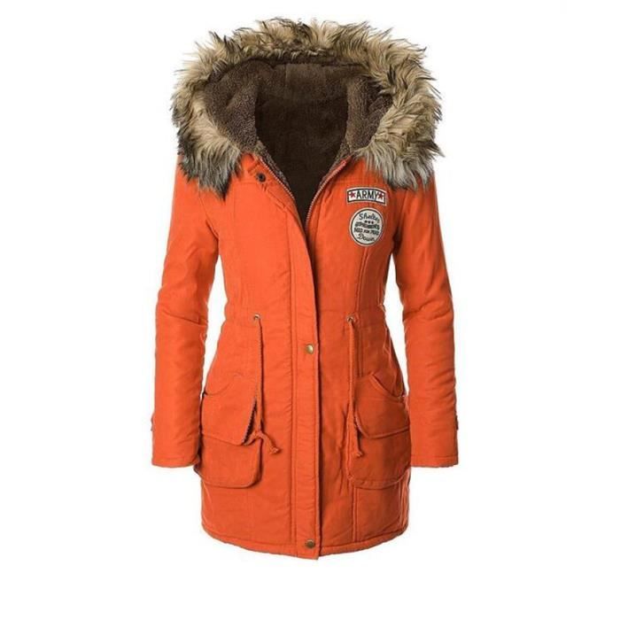 Manteau femme d hiver Outdoor Parka SIMPLE FLAV. Orange Cdiscount Pret a Porter