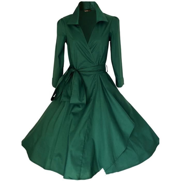 Find Dress Classique Robe Pour Noel Femme Robe Pin Up De Gala Bal De Fin D Annee Avec Ceinture Vert Fonce Achat