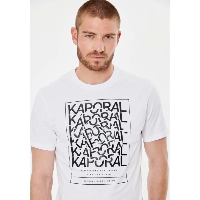KAPORAL - T-shirt blanc homme 100% coton bio RUMO