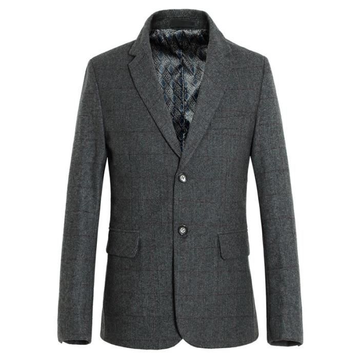 Veste homme de Marque mode veste slim decontracte veste Treillis Costume Nouveau style automne et hiver Vetement Masculin blouson Gris Cdiscount Pret a Porter
