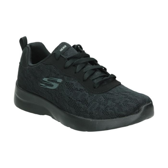 Skechers Baskets - SKECHERS - Dynamight 2 Homespun - Femme - Noir - Textile - Plat - Lacets