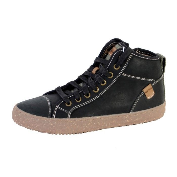 Geox Basket Montante Geox  Garçons J Alonisso B.G - WAX.LEA+CANV - Noir