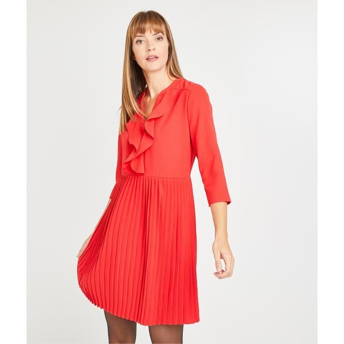 robe rouge plissee