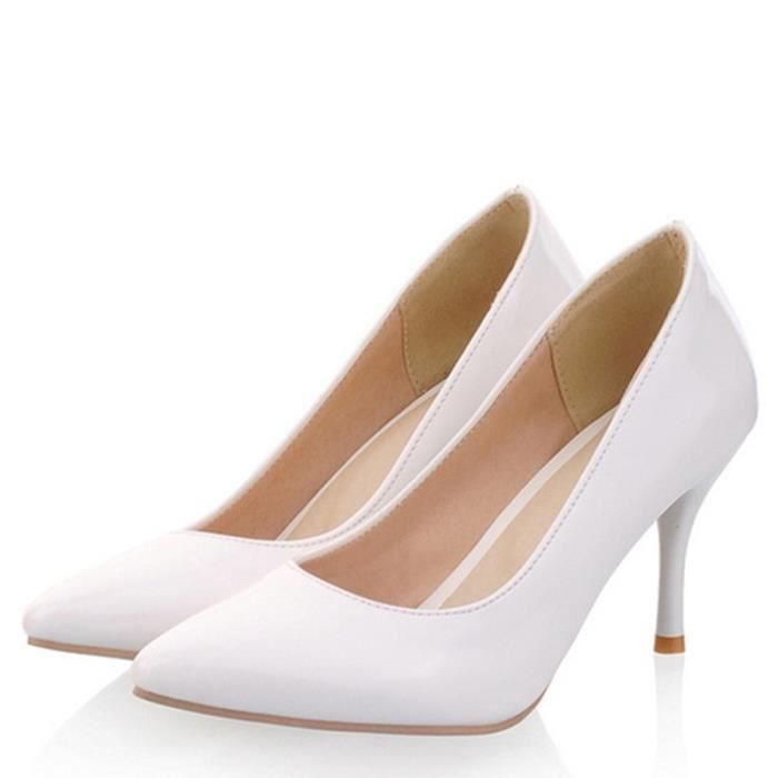 Escarpins Femme NS Talons hauts en cuir verni Blanc Aiguille Adulte Achat Vente Escarpins Femme NS Talons hauts en cuir verni Blanc Aiguille Adulte pas cher Cdiscount
