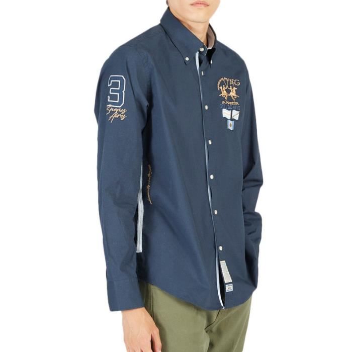 Chemise La Martina Ref. UMC303 PP483 07017. Couleur Bleu marine. Details. Col francais classique. Manche longues. Coupe Bleu marine Cdiscount Pret a Porter