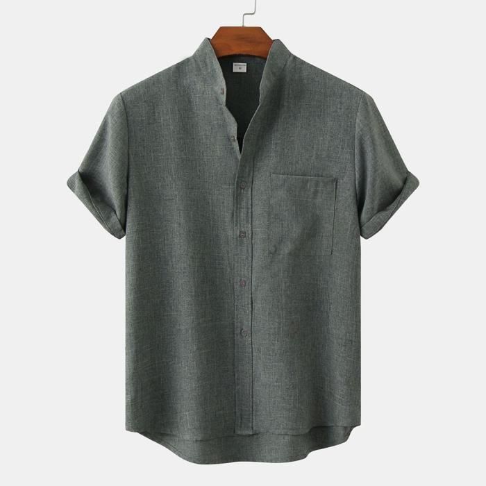 Meilleure vente chemise décontractée en lin respirant pour homme avec imprimé floral, manches courtes, boutons en plastique et poches - Chine Chemise homme décontractée et confortable prix