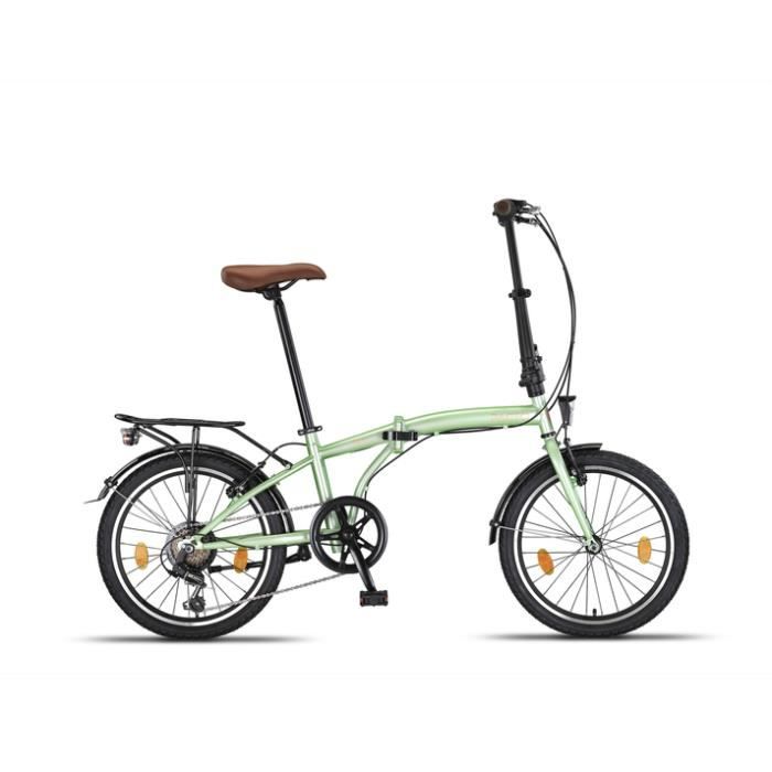 Vélo pliant PACTO TEN - 6 vitesses Shimano - cadre en acier - haute qualité - vert
