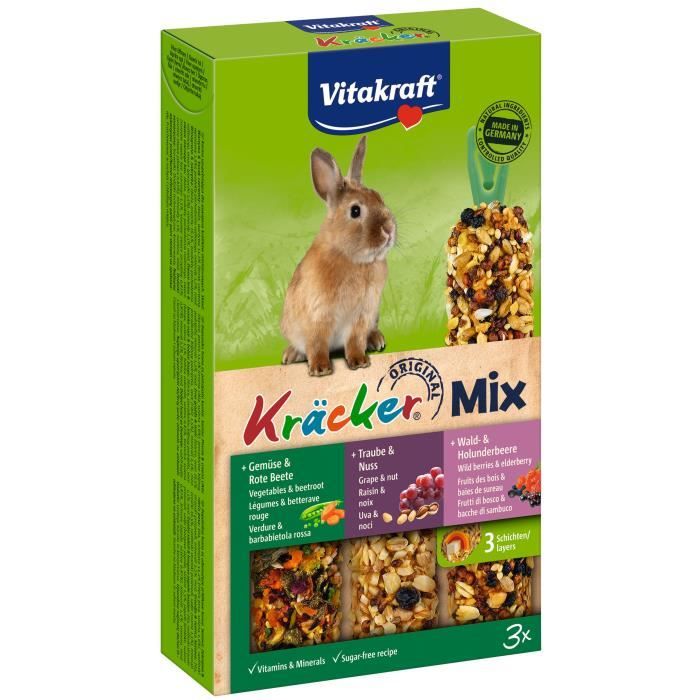 Vitakraft Kräcker Mix Per Conigli - Bastoncini Con Popcorn E Miele Senza Zuccheri Aggiunti - Foto 7
