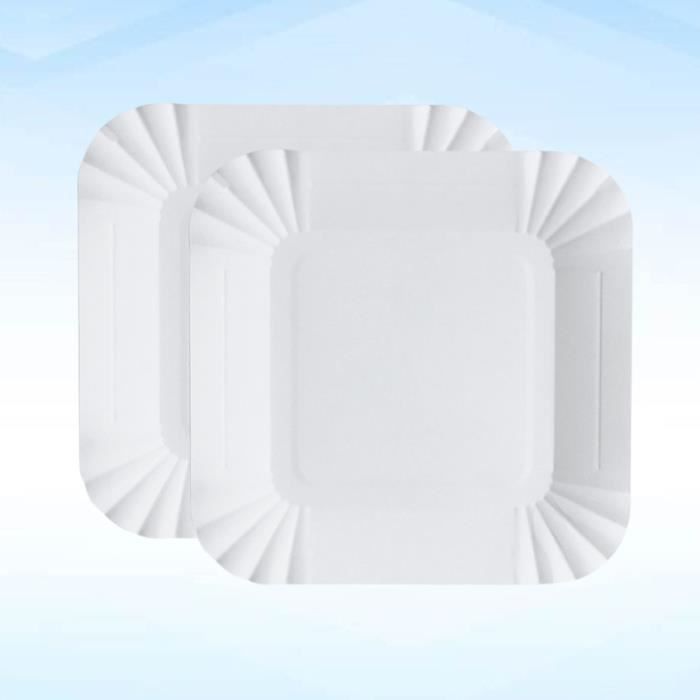 100pcs assiettes en papier assiette à vaisselle carrée pour desserts 