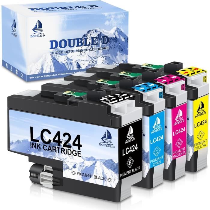 Lot De 2 Cartouches D'encre Cyan Compatibles Brother - Référence B-LC970C-2, 15ml, Marque Go Inks
