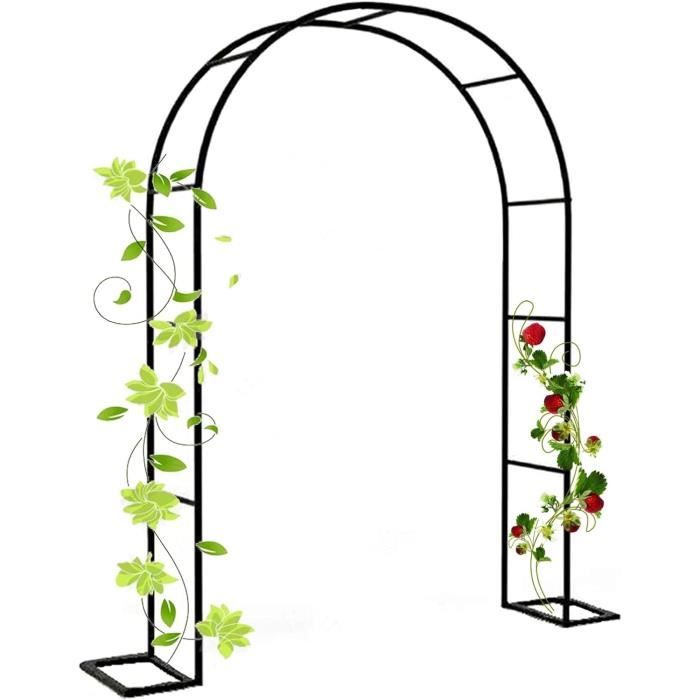 Arche De Jardin En Métal Noir 1.8m X 2.2m - Arceau Pour Plantes Grimpantes, Rosiers Et Décoration Mariage