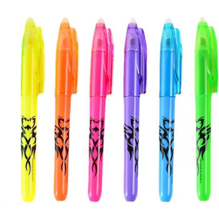 Lot De 6 Stylos à Bille Effaçables 0,5 Mm – Encre Gel, Avec 6 Mines De Rechange
