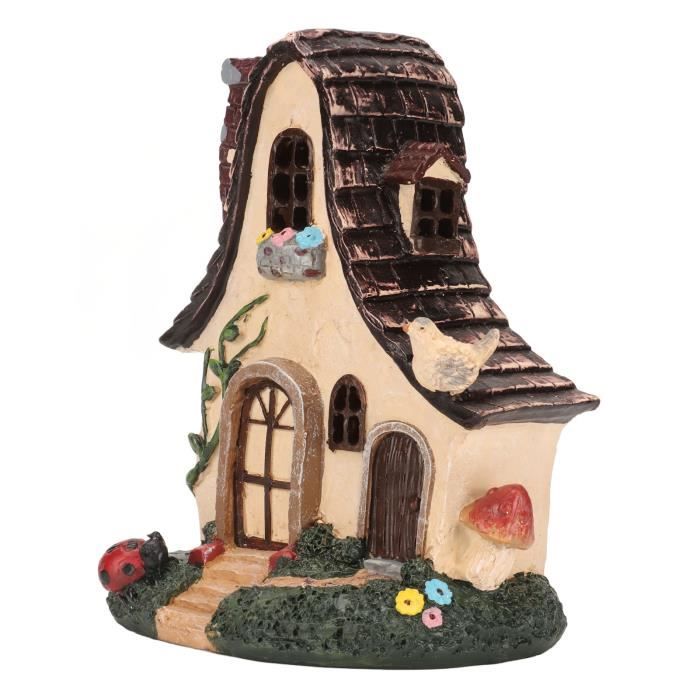 Tbest Garden House Statues, Garden Ornament Adorable Vivid for Patios