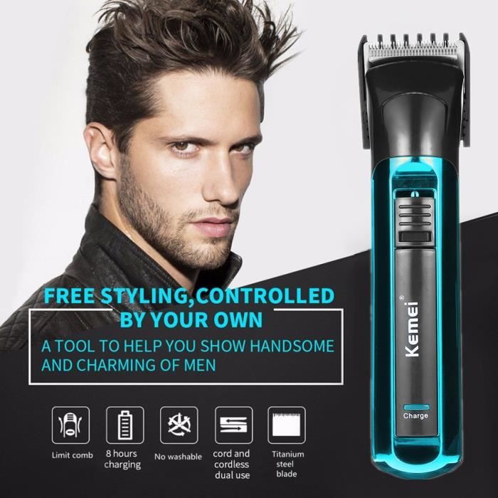 Tondeuse Rechargeable Sans Fil - Pour Cheveux, Barbe Et Corps - 4 Têtes Incluses - Homme