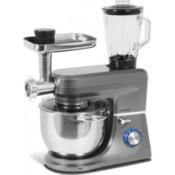THOMSON - THFP9714G - Robot Pâtissier de cuisine multifonctions - Bol XXL Inox 7 L - Blender 1,5 L - 6 Vitesses + Pulse - 1400 Watts