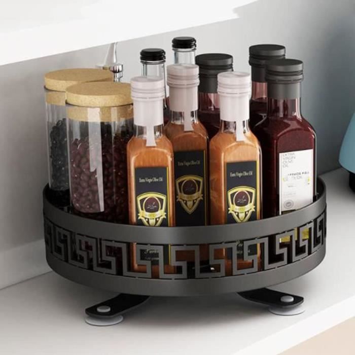 Plateau Tournant Navaris Double Étage Ø27.5cm - Rangement Épices Cuisine/Salle De Bain - Rotation 360°