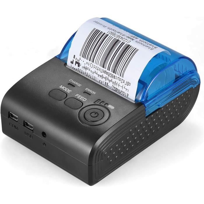 Mini imprimante thermique Bluetooth sans fil, impression de reçus