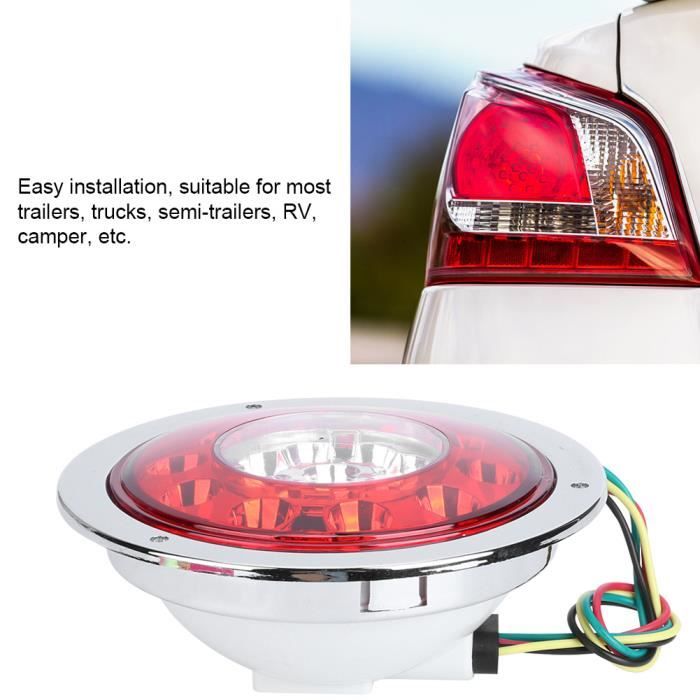Feux Arrière Latéraux LED 12V/24V Pour Camions, Remorques, Caravanes - 3 LED, Blanc/rouge/jaune - 45x10 Cm