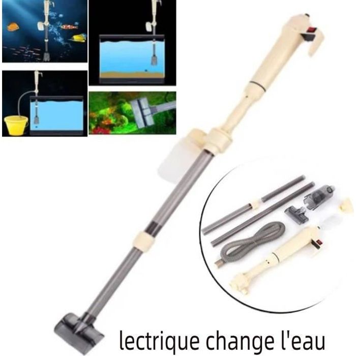 durable aspirateur électrique pour aquarium siphon nettoyeur de gravier sable et filtre l'eau appareils de nettoyage sans batterie