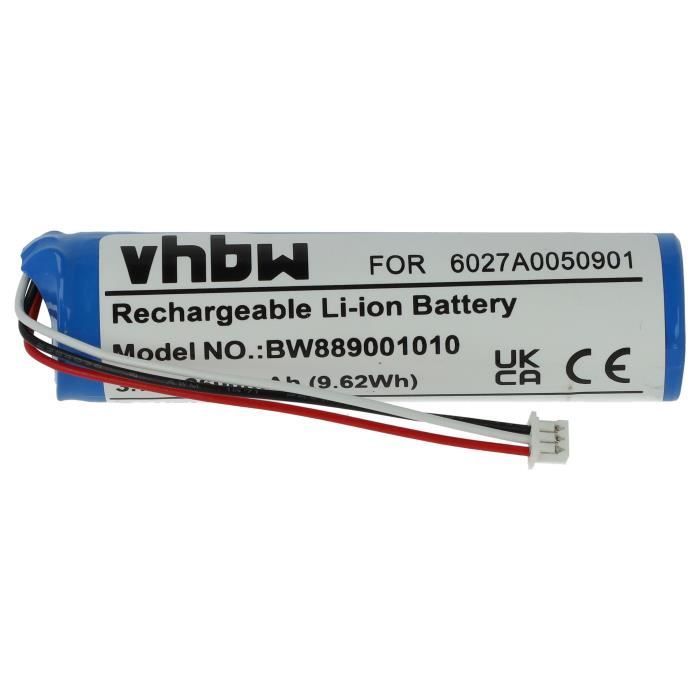 vhbw Batterie compatible avec TomTom Urban Rider Pro GPS, appareil de navigation (2600mAh, 3,7V, Li-ion)