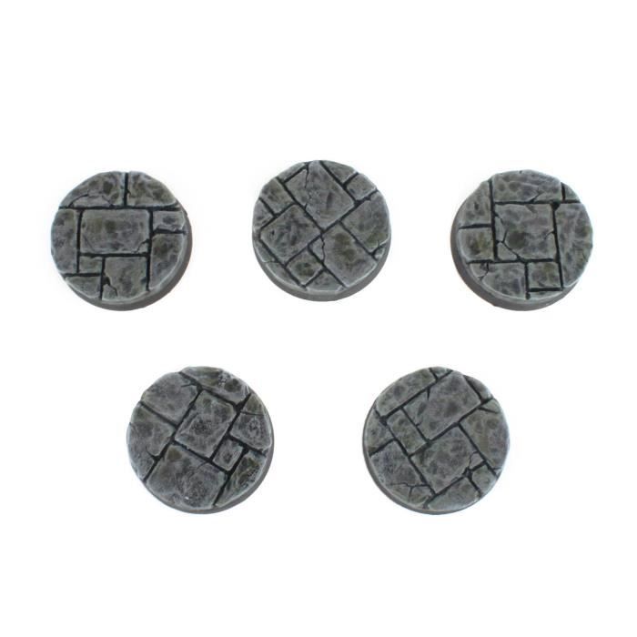 Lot De Bases Miniatures 10 X 25 Mm Carrées En Résine - Style Pavés De Pierre Pour Wargames Et Donjons