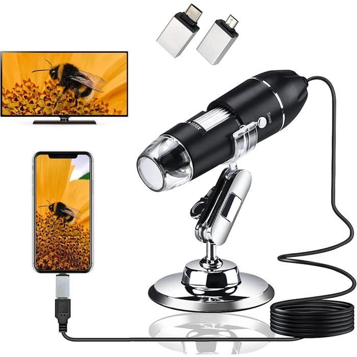 1600x Caméra de microscope numérique 3 en 1 Usb Microscope