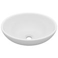 💚MEXP- Lavabo ovale de luxe Lave main Vasque Blanc mat 40x33 cm Céramique☆5469-1
